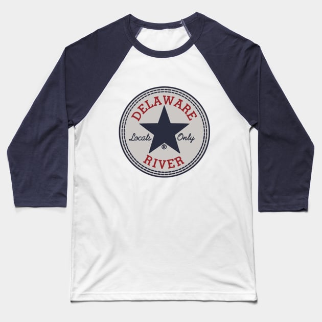 Locals Only (Star - Center) Baseball T-Shirt by DelawareRiverTownsLocal